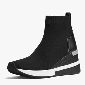 Michael Kors Black Knit Slip-On Sneakers